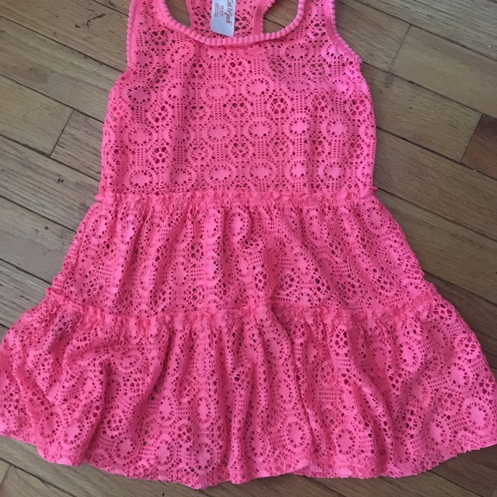 Cat & Jack little girls pink swim cover-up dress